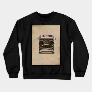 Monochrome black & white Vintage typewriter faded effect. Gift for writer. Crewneck Sweatshirt